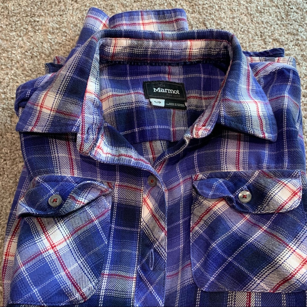 Marmot plaid flannel button down shirt